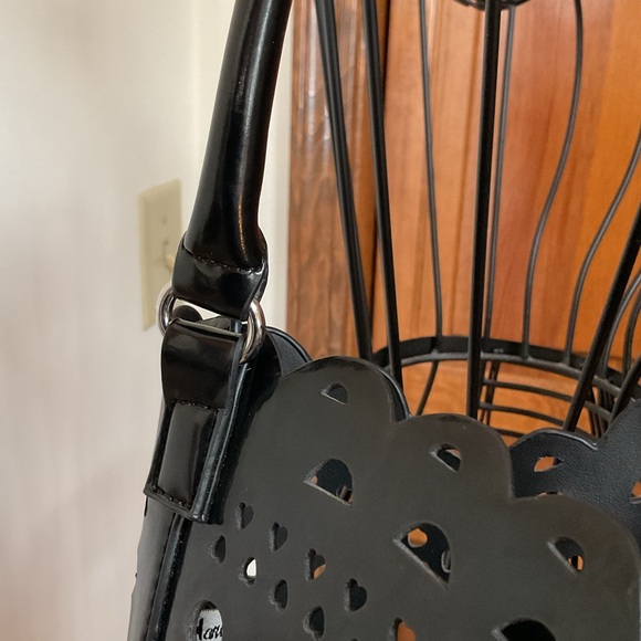 Neiman Marcus Black Perforated vegan Leather Bucket Bag - Picture 2 of 5